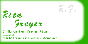 rita freyer business card